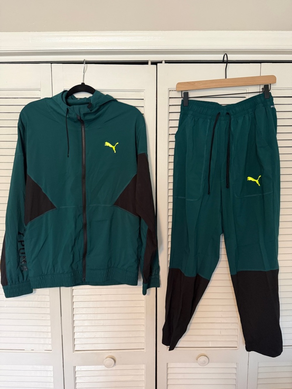 Puma Green & Black Hooded Track Jacket and Pants